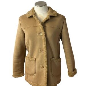 Style and Co Petite Sherpa Faux Suede Coat